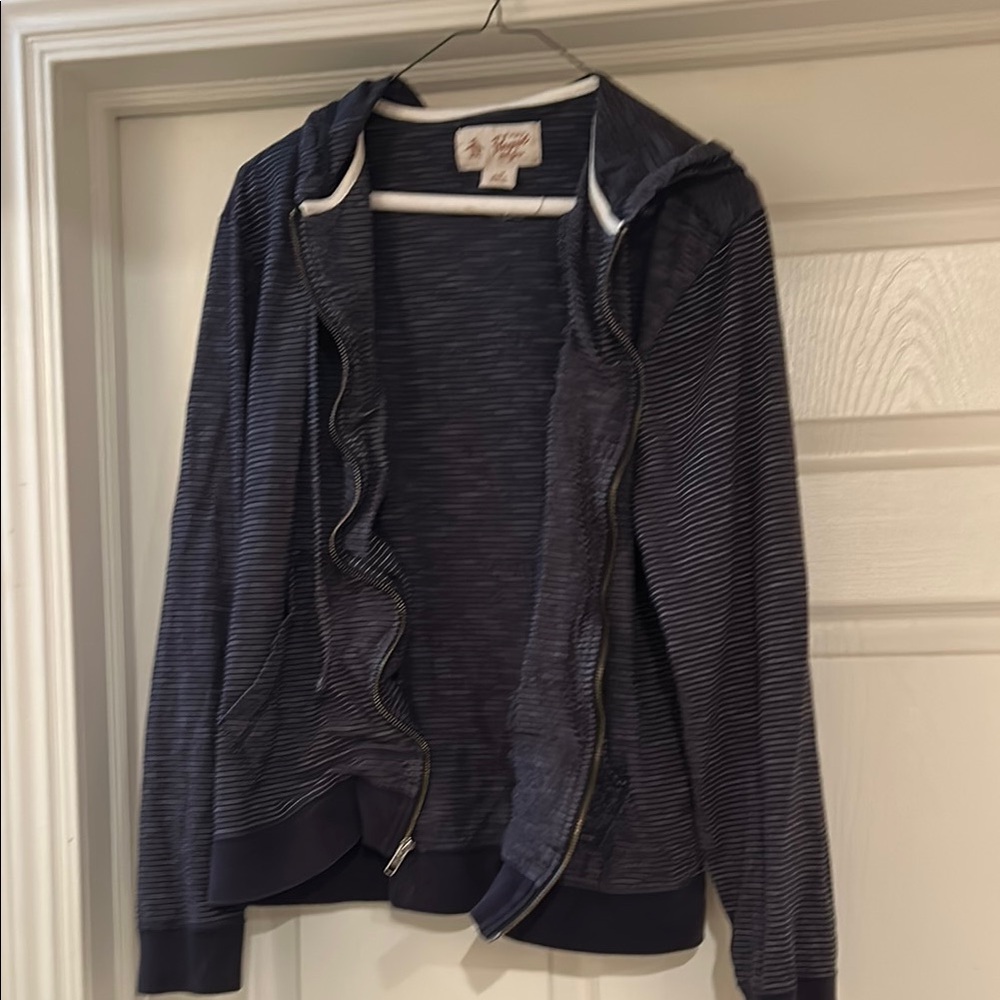 Original Penguin Navy Striped Hoodie